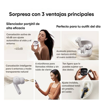 Audífonos QCY HT15 ANC 45dB Bluetooth Adaptativo Bajos Potentes