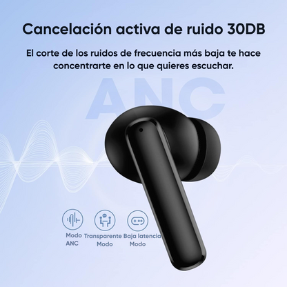 Audífonos QCY T13 ANC Bluetooth 5.3 Cancelación Ruido 30dB 30h