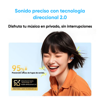Audífonos Clip QCY Crossky C10 Bluetooth 5.4 25h IPX5 5.2g Color Negro