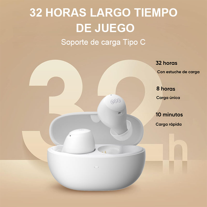 Audífonos QCY ArcBuds HT07 ANC 40dB Bluetooth 5.2 IPX5 Blanco