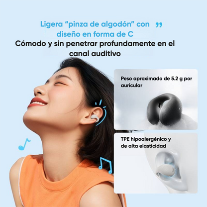Audífonos Clip QCY Crossky C10 Bluetooth 5.4 25h IPX5 5.2g Color Negro