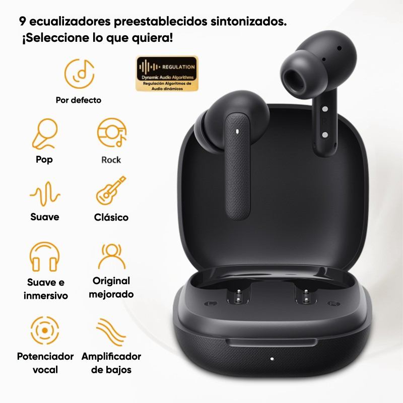Audífonos QCY T43 Bluetooth 5.4 3.8g Hi-Fi 10mm 35h ENC IPX5