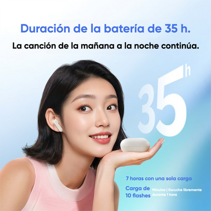 Audífonos QCY T43 Bluetooth 5.4 3.8g Hi-Fi 10mm 35h ENC IPX5