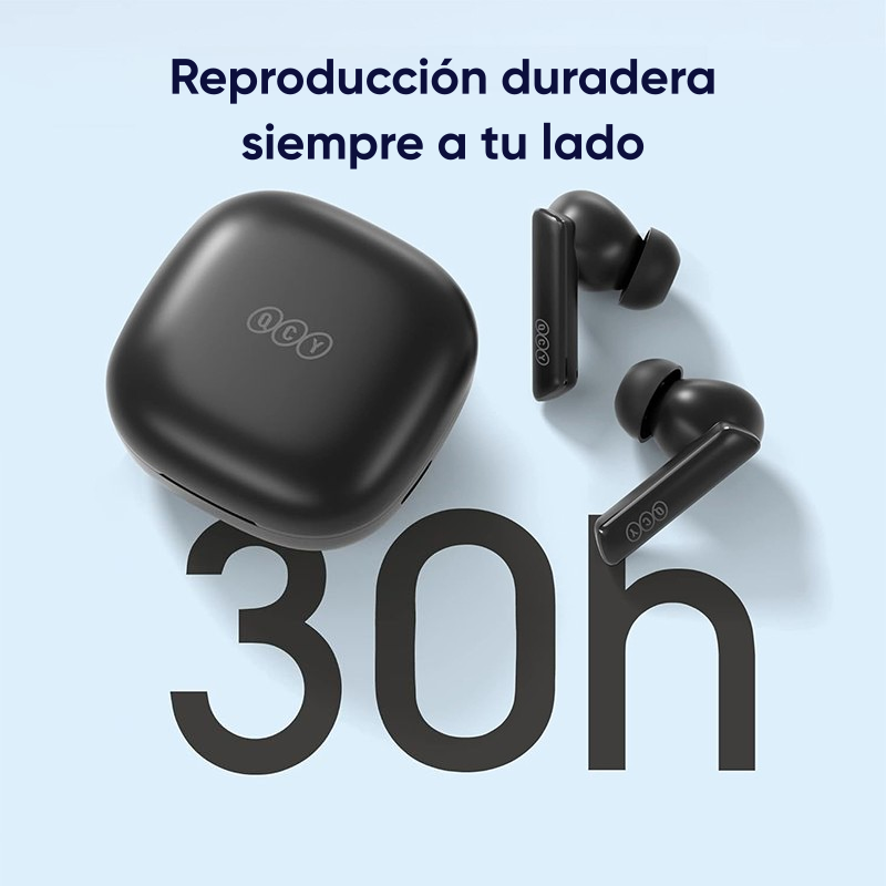 Audífonos QCY HT05 ANC Bluetooth 30h 6 Micros IPX5 Negro