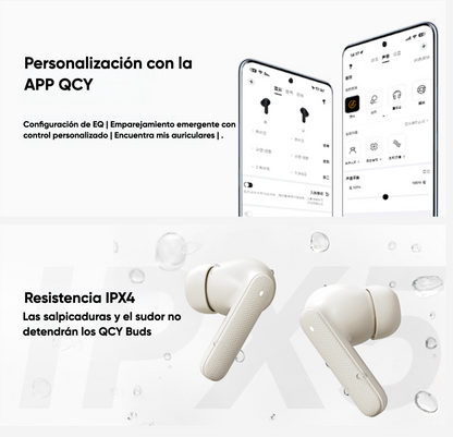 Audífonos QCY T43 Bluetooth 5.4 3.8g Hi-Fi 10mm 35h ENC IPX5