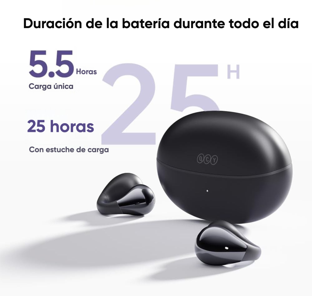 Audífonos Clip QCY Crossky C30 Bluetooth 5.4 25h IPX5 4.8g