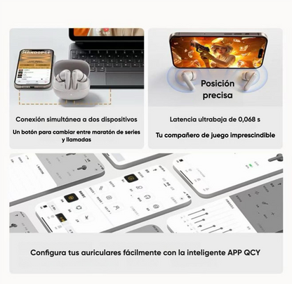 Audífonos QCY HT15 ANC 45dB Bluetooth Adaptativo Bajos Potentes
