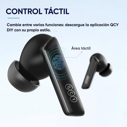 Audífonos QCY HT05 ANC Bluetooth 30h 6 Micros IPX5 Negro