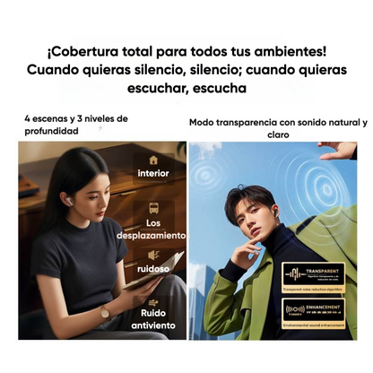 Audífonos QCY HT15 ANC 45dB Bluetooth Adaptativo Bajos Potentes