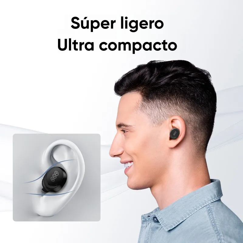 Audífonos QCY T27 Bluetooth 5.3 ENC IPX4 32h Ultra Ligeros Negro