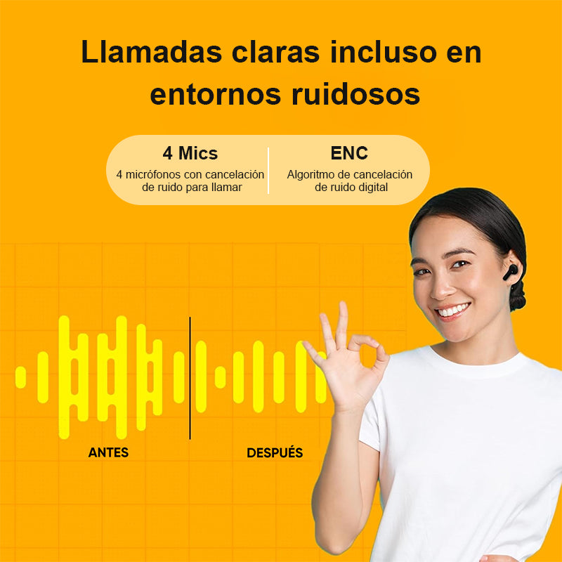 Audífonos QCY T13 ENC In-ear con Bluetooth y 30h uso