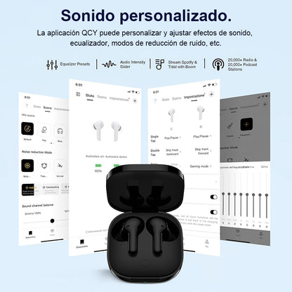 Audífonos QCY T13 ENC In-ear con Bluetooth y 30h uso