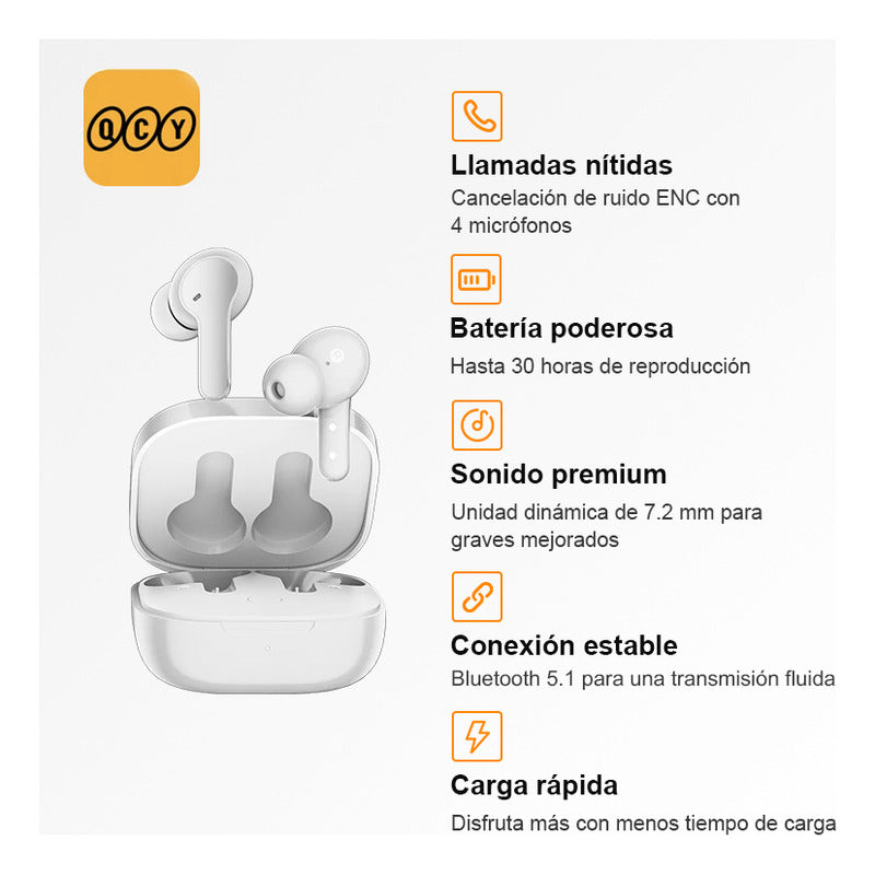 Audífonos In Ear Inalámbricos Qcy True Wireless Earbuds T13