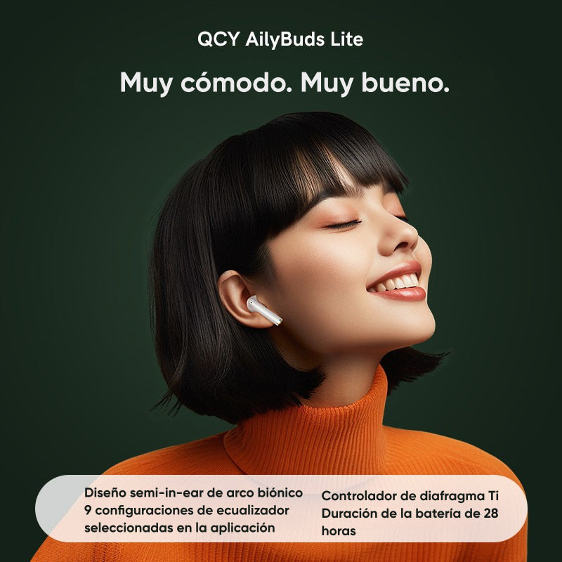 Auriculares Inalambricos Qcy T29, Audifonos Bluetooth 5.3, Aptx Adaptive, Enc, 35h De Autonomía, Diseño Ligero, Ipx5, Carga Rápida, Color Blanco