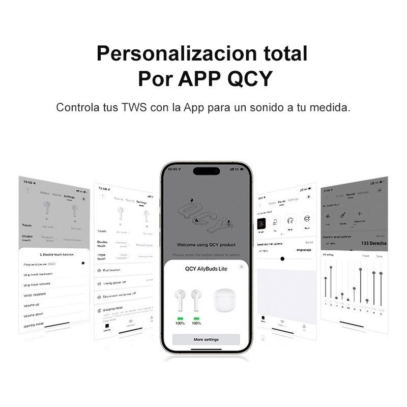 Auriculares Inalambricos Qcy T29, Audifonos Bluetooth 5.3, Aptx Adaptive, Enc, 35h De Autonomía, Diseño Ligero, Ipx5, Carga Rápida, Color Blanco