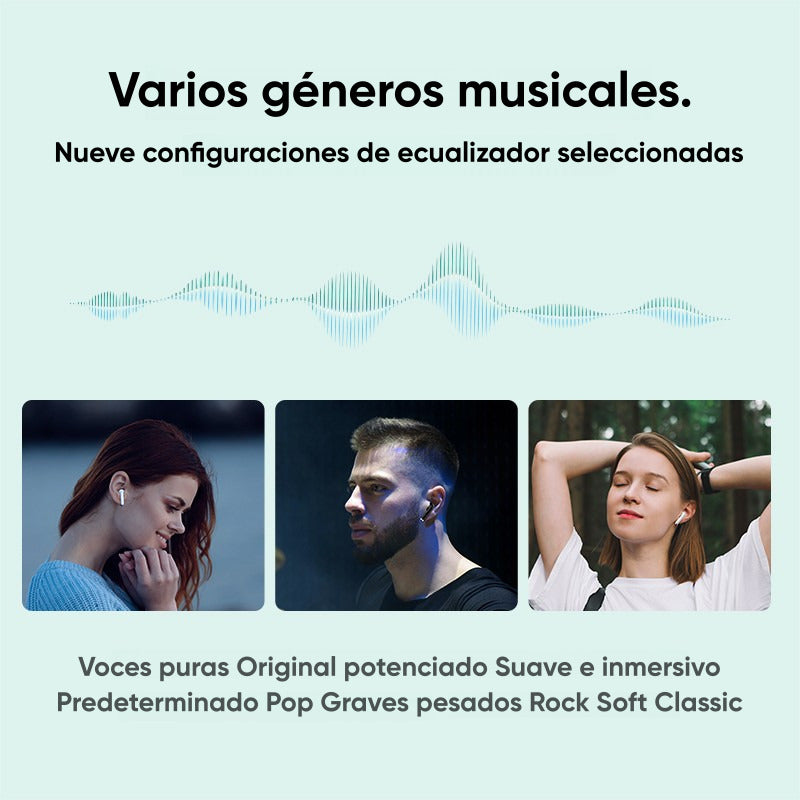 Auriculares Inalambricos Qcy T29, Audifonos Bluetooth 5.3, Aptx Adaptive, Enc, 35h De Autonomía, Diseño Ligero, Ipx5, Carga Rápida, Color Blanco