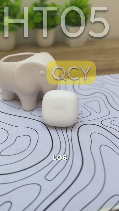 Audífonos QCY HT05 ANC Bluetooth 30h 6 Micros IPX5 Blanco